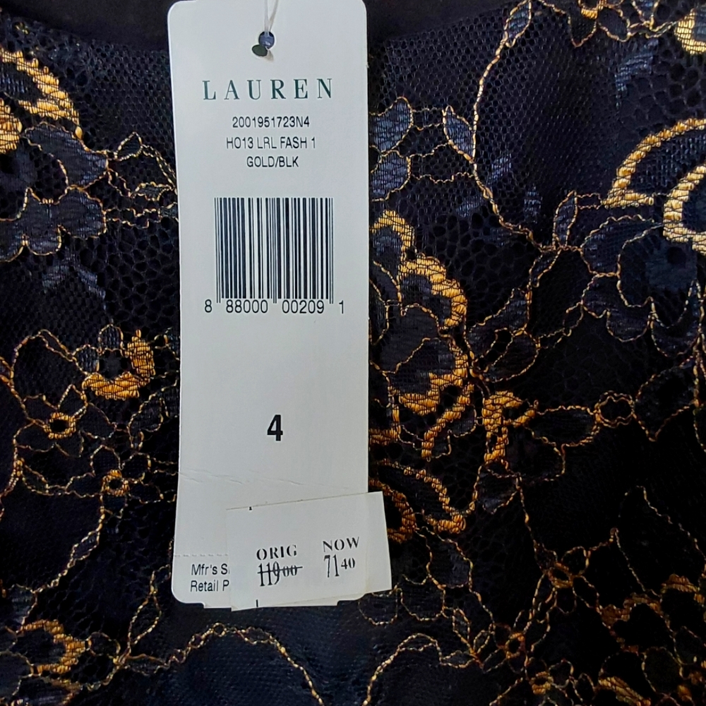 Ralph Lauren gold and black lace shell nwt - Picture 4 of 5